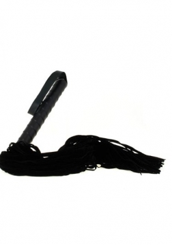 Black Suede Leather Whip with Leather Handle
