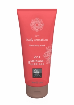 2 in 1 Massage and Glide Gel - Strawberry - 7 fl oz / 200 ml