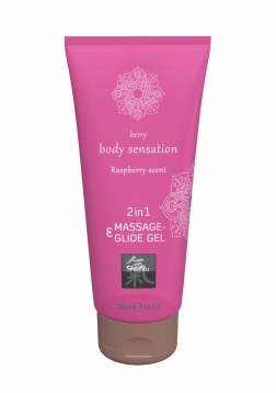 2 in 1 Massage and Glide Gel - Raspberry - 7 fl oz / 200 ml