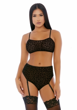 Lustful Leopard - Cami Lingerie Set - S