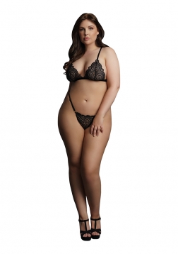 Magic Lace Velvet Lingerie Set - Plus Size