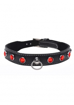 Fierce Vixen - Leather Collar with Rhinestones