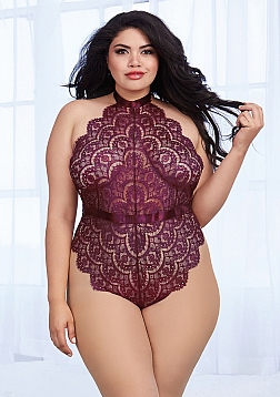 Eyelash Lace Teddy - Plus Size