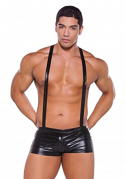 Wetlook Suspender Shorts - One Size