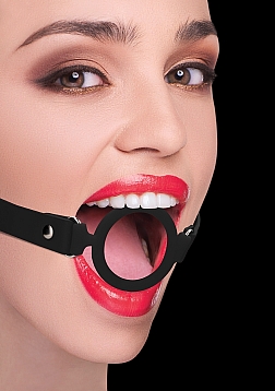 Silicone Ring Gag with Leather Straps