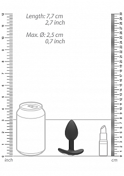 Ouch! - Regular Diamond Butt Plug With Handle - Black
