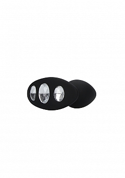 Ouch! - Regular Diamond Butt Plug With Handle - Black