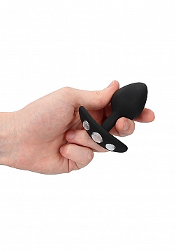Ouch! - Regular Diamond Butt Plug With Handle - Black