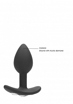Ouch! - Regular Diamond Butt Plug With Handle - Black