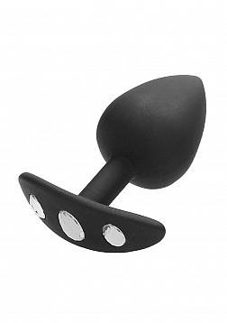 Ouch! - Extra Large Diamond Butt Plug With Handle - Black