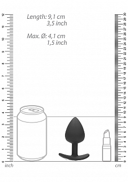 Ouch! - Extra Large Diamond Butt Plug With Handle - Black