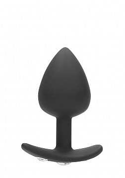 Ouch! - Extra Large Diamond Butt Plug With Handle - Black