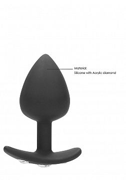Ouch! - Extra Large Diamond Butt Plug With Handle - Black