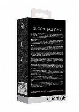 Ouch! - Silicone Ball Gag - With Roughend Denim Straps - Black 