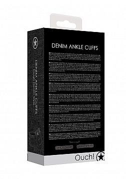 Ouch! - Denim Ankle Cuffs - Roughend Denim Style - Black