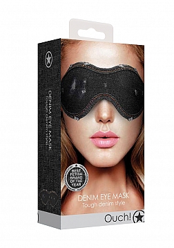 Ouch! - Denim Eye Mask - Roughend Denim Style - Black
