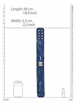 Ouch! - Denim Collar - With Leash - Roughend Denim Style - Blue