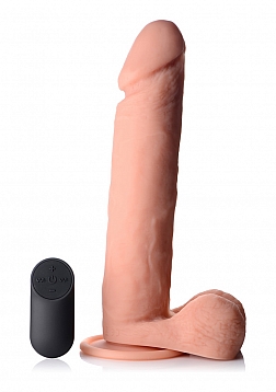 Vibrating Remote Control Silicone Dildo with Balls - 10" / 25,5 cm