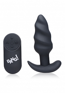 Vibrating Silicone Swirl Butt Plug with Remote Control