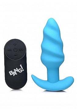 Vibrating Silicone Swirl Butt Plug with Remote Control