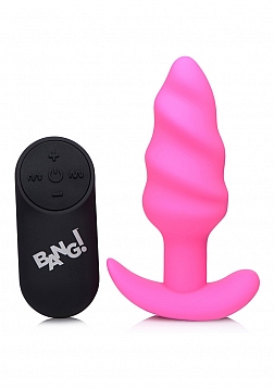 Vibrating Silicone Swirl Butt Plug with Remote Control