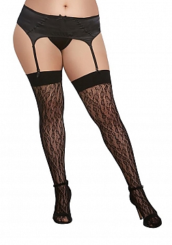 Leopard Fishnet Thigh High Diamond