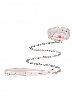 Ouch! - Collar With Leash - Nurse Theme - White