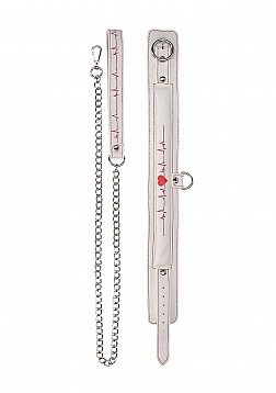 Ouch! - Collar With Leash - Nurse Theme - White
