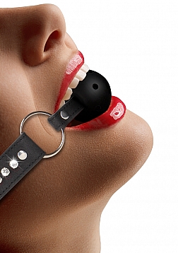 Breathable Ball Gag with with Diamond Studded Straps