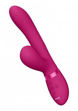 VIVE - Hide - Rechargeable Pulse & Airwave Technology Silicone Vibrator - Pink