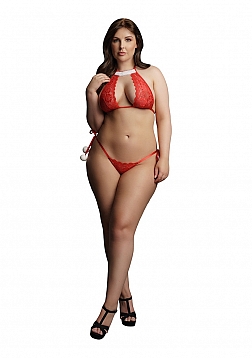 Snow Angel Lace Lingerie Set - Plus Size