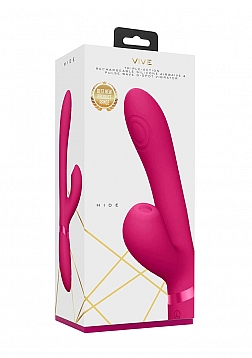 VIVE - Hide - Rechargeable Pulse & Airwave Technology Silicone Vibrator - Pink