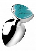 Gemstones Turquoise Heart Large Anal Plug  Gemstones Turquoise Heart Large Anal Plug