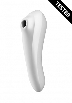 Dual Pleasure Air Pulse Vibrator - White - Tester