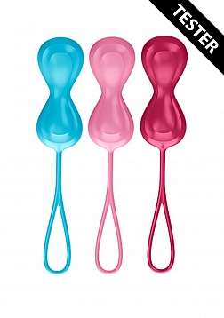 Power Balls Kegel Set of 3 - Turquoise/Red/Pink - Tester