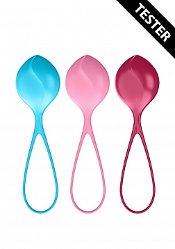 Strengthening Balls Kegel Set of 3 - Turquoise/Red/Pink - Tester