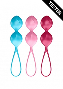 V Balls Kegel Set of 3 - Turquoise/Red/Pink - Tester