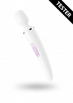 Wand-er Woman Wand Vibrator - White/Chrome - Tester