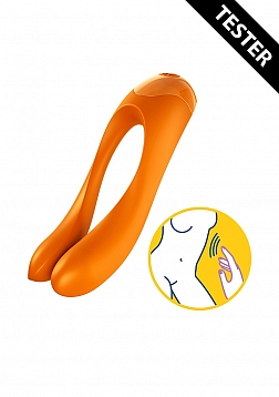 Candy Cane Finger Vibrator - Orange - Tester