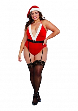 North Pole Hottie Teddy and Santa Hat Set - Plus Size