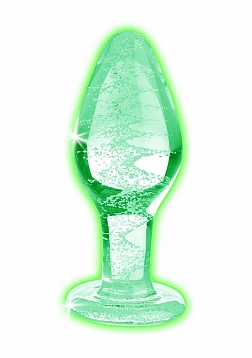 Glow-In-The-Dark - Glass Butt Plug - Large