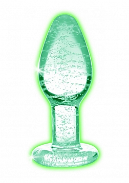 Glow-In-The-Dark - Glass Butt Plug - Small