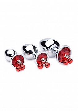 Red Gem - Butt Plug Set with Bells