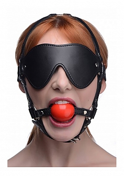 ST Blindfold Harness with Ball Gag