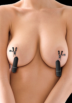 Ouch! - Vibrating Nipple Clamps - Black
