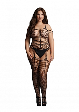 Shredded Suspender Bodystocking - Plus Size