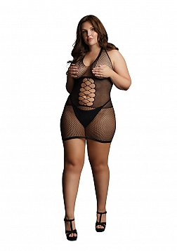 Peek-A-Boo Fishnet Dress - Plus Size