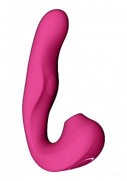VIVE - Zaki - Rechargeable Silicone Airwave - Pulse Wave - Vibrating G-Spot Vibrator - Pink