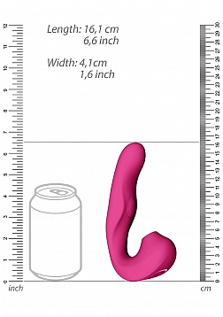 VIVE - Zaki - Rechargeable Silicone Airwave - Pulse Wave - Vibrating G-Spot Vibrator - Pink