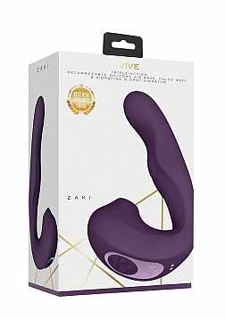 VIVE - Zaki - Rechargeable Silicone Airwave - Pulse Wave - Vibrating G-Spot Vibrator - Purple